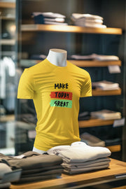 Make Today Great Men Regular Fit Tshirt 180 Yellow Regular Fit Tshirt - Premium Cotton Men Wear