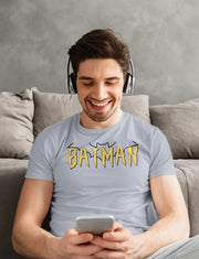 Batman Men Regular Fit Tshirt 180 Gray Regular Fit Tshirt - Premium Cotton Men Wear