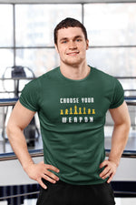 Comfortable Men Regular Fit Tshirt in Bottle Green - 180 GSM | Fullmoon Styles