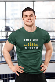 Comfortable Men Regular Fit Tshirt in Bottle Green - 180 GSM | Fullmoon Styles