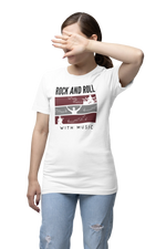 Rock N Roll With Music Women Oversized 180 White Oversized - Premium Cotton Women Wear