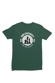 Men Regular Fit Tshirt - Think Strategically Men Regular Fit Tshirt 180 Bottle Green | Fullmoon Styles