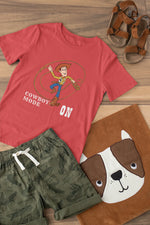 Woody Cowboy Mode On Kids Regular Fit Tshirt 180 Red Regular Fit Tshirt - Premium Cotton Kids Wear