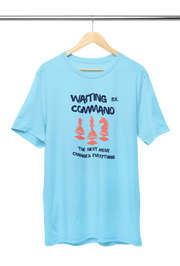 Women Regular Fit Tshirt - Waiting For Command Women Regular Fit Tshirt 180 Sky Blue | Fullmoon Styles