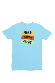 Sky Blue Regular Fit Tshirt - Make Today Great Women Regular Fit Tshirt 180 Design | Women Fashion