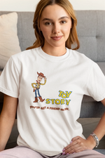 Toy Story Woody Women Oversized 180 White Oversized - Premium Cotton Women Wear