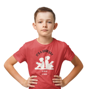 Good Day To Read Kids Regular Fit Tshirt 180 Red Regular Fit Tshirt - Premium Cotton Kids Wear