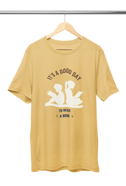 Good Day To Read Women Regular Fit Tshirt 180 Beige Regular Fit Tshirt - Premium Cotton Women Wear