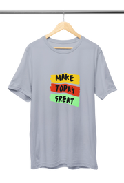 Gray Regular Fit Tshirt - Make Today Great Men Regular Fit Tshirt 180 Design | Men Fashion