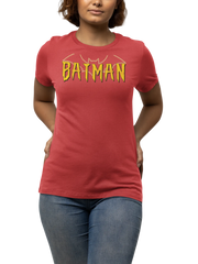 Batman Women Regular Fit Tshirt 180 Red Regular Fit Tshirt - Premium Cotton Women Wear