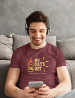 No Days Off Men Regular Fit Tshirt 180 Maroon Regular Fit Tshirt - Premium Cotton Men Wear