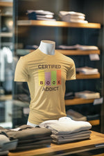 Men Regular Fit Tshirt - Certified Book Addict Men Regular Fit Tshirt 180 Beige | Fullmoon Styles