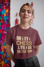 Maroon Regular Fit Tshirt - Chess Mode On Women Regular Fit Tshirt 180 Design | Women Fashion