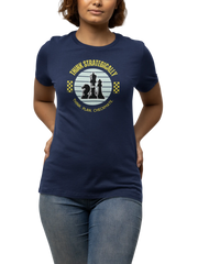 Navy Blue Regular Fit Tshirt - Think Strategically Women Regular Fit Tshirt 180 Design | Women Fashion