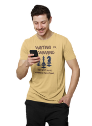 Waiting For Command Men Regular Fit Tshirt 180 Beige Regular Fit Tshirt - Premium Cotton Men Wear