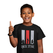 Black Regular Fit Tshirt - Rock Star Kids Regular Fit Tshirt 180 Design | Kids Fashion