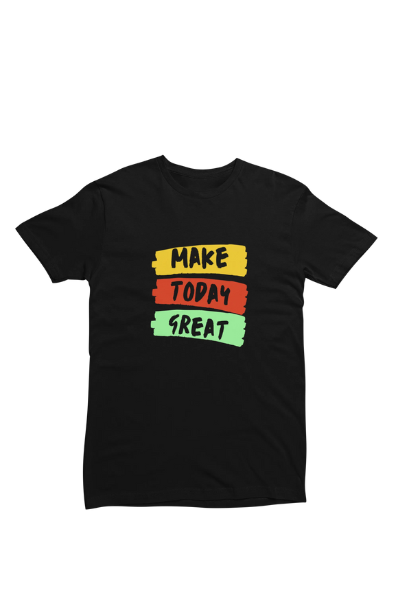Men Regular Fit Tshirt - Make Today Great Men Regular Fit Tshirt 180 Black | Fullmoon Styles