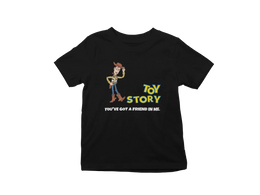 Kids Regular Fit Tshirt - Toy Story Woody Kids Regular Fit Tshirt 180 Black | Fullmoon Styles