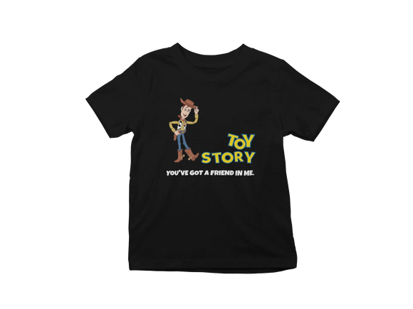 Kids Regular Fit Tshirt - Toy Story Woody Kids Regular Fit Tshirt 180 Black | Fullmoon Styles