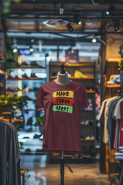 Premium Maroon Regular Fit Tshirt for Women - 180 GSM Cotton | Fullmoon Styles