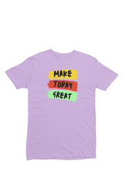 Make Today Great Women Regular Fit Tshirt 180 Lavender Regular Fit Tshirt - Premium Cotton Women Wear