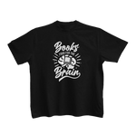 Black Regular Fit Tshirt - Books Food For Brain Kids Regular Fit Tshirt 180 Design | Kids Fashion