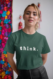 Bottle Green Regular Fit Tshirt - Chess Think Women Regular Fit Tshirt 180 Design | Women Fashion