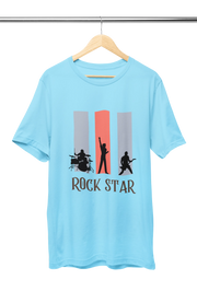 Premium Sky Blue Regular Fit Tshirt for Men - 180 GSM Cotton | Fullmoon Styles