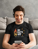 No Days Off Men Regular Fit Tshirt 180 Black Regular Fit Tshirt - Premium Cotton Men Wear