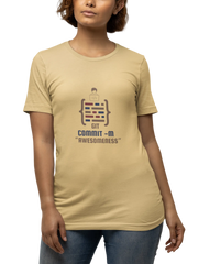 Beige Regular Fit Tshirt - Git Commit Awesomeness Women Regular Fit Tshirt 180 Design | Women Fashion
