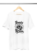 Men Regular Fit Tshirt - Books Food For Brain Men Regular Fit Tshirt 180 White | Fullmoon Styles