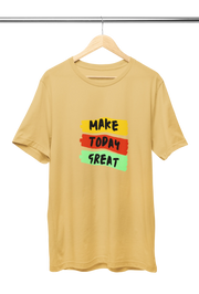 Beige Regular Fit Tshirt - Make Today Great Men Regular Fit Tshirt 180 Design | Men Fashion