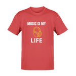 Music Is My Life Men Oversized 210 Red Oversized - Premium Cotton Men Wear