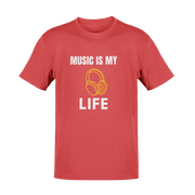 Music Is My Life Men Oversized 210 Red Oversized - Premium Cotton Men Wear