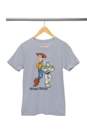 Woody And Buzz Friends Forever Women Regular Fit Tshirt 180 Gray Regular Fit Tshirt - Premium Cotton Women Wear