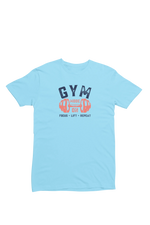 Men Regular Fit Tshirt - Gym Mode On Men Regular Fit Tshirt 180 Sky Blue | Fullmoon Styles