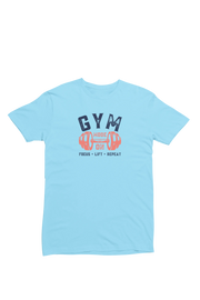 Men Regular Fit Tshirt - Gym Mode On Men Regular Fit Tshirt 180 Sky Blue | Fullmoon Styles