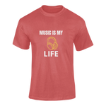Music Is My Life Men Oversized 240 Red Oversized - Premium Cotton Men Wear