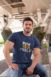 Comfortable Men Regular Fit Tshirt in Navy Blue - 180 GSM | Fullmoon Styles