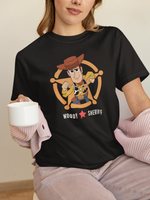 Toy Story Woody Sheriff Women Oversized 210 Black Oversized - Premium Cotton Women Wear