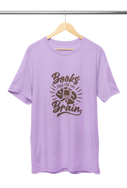 Men Regular Fit Tshirt - Books Food For Brain Men Regular Fit Tshirt 180 Lavender | Fullmoon Styles
