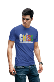 Chaos Checkmate Men Regular Fit Tshirt 180 Royal Blue Regular Fit Tshirt - Premium Cotton Men Wear