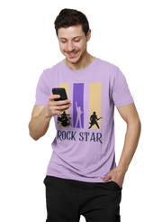 Comfortable Men Regular Fit Tshirt in Lavender - 180 GSM | Fullmoon Styles