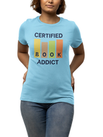 Certified Book Addict Women Regular Fit Tshirt 180 Sky Blue Regular Fit Tshirt - Premium Cotton Women Wear