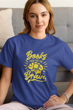 Books Food For Brain Women Regular Fit Tshirt 180 Royal Blue Regular Fit Tshirt - Premium Cotton Women Wear