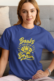 Books Food For Brain Women Regular Fit Tshirt 180 Royal Blue Regular Fit Tshirt - Premium Cotton Women Wear