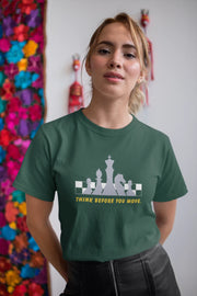 Comfortable Women Regular Fit Tshirt in Bottle Green - 180 GSM | Fullmoon Styles