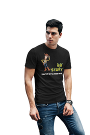Toy Story Woody Men Oversized 240 Black Oversized - Premium Cotton Men Wear