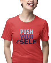 Push Yourself Women Regular Fit Tshirt 180 Red Regular Fit Tshirt - Premium Cotton Women Wear