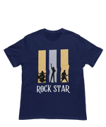 Men Regular Fit Tshirt - Rock Star Men Regular Fit Tshirt 180 Navy Blue | Fullmoon Styles